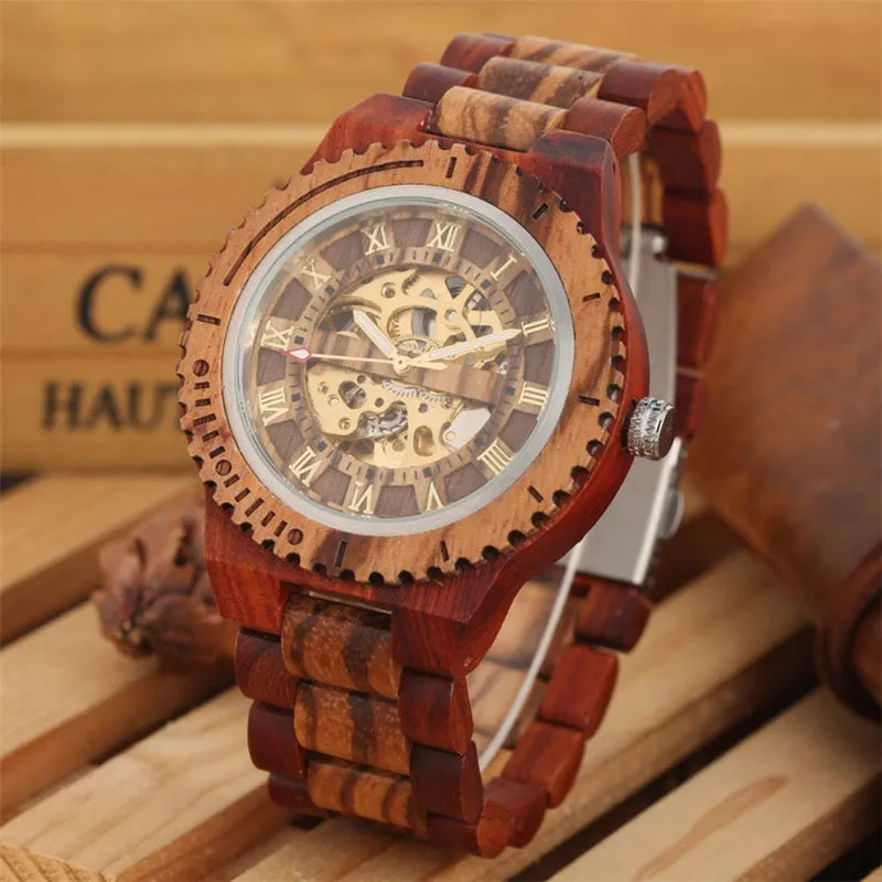 Automatic Mechanical Bamboo Wood Watch For Men