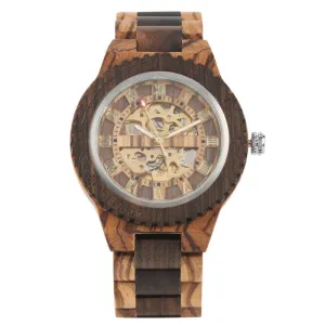 Automatic Mechanical Bamboo Wood Watch For Men
