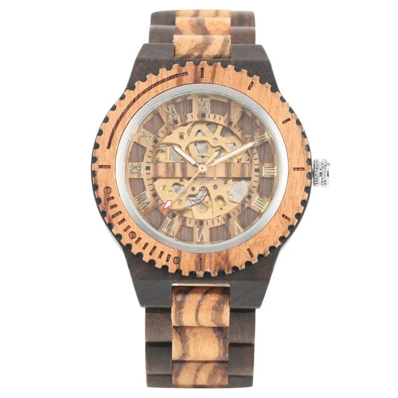 Automatic Mechanical Bamboo Wood Watch For Men