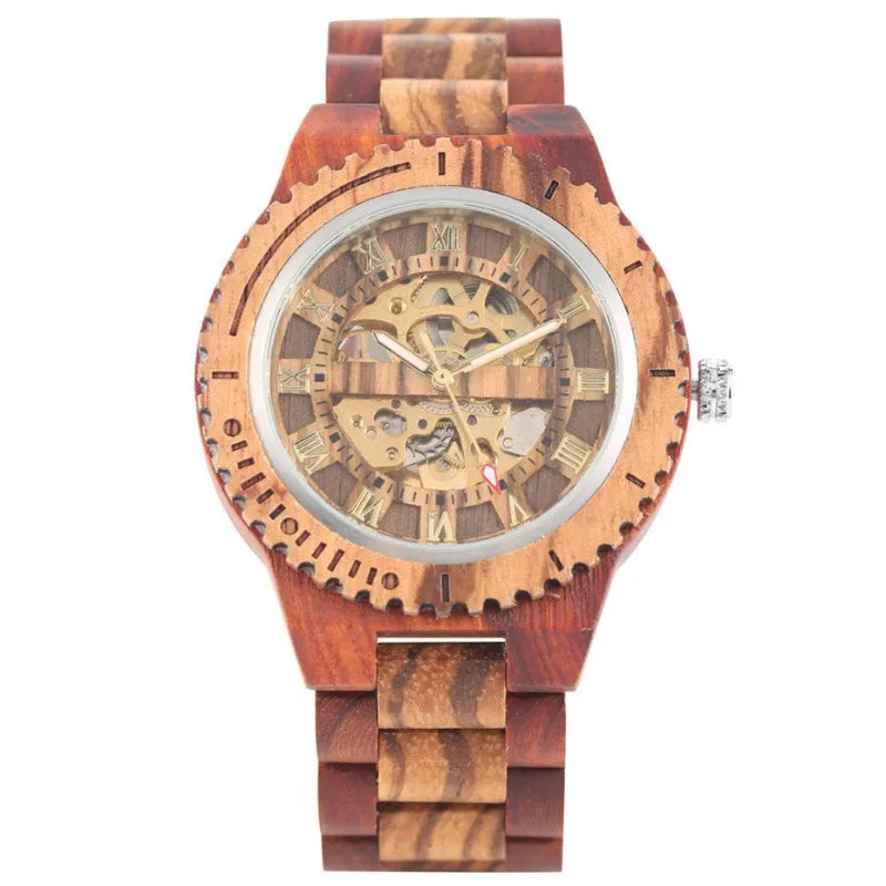 Automatic Mechanical Bamboo Wood Watch For Men