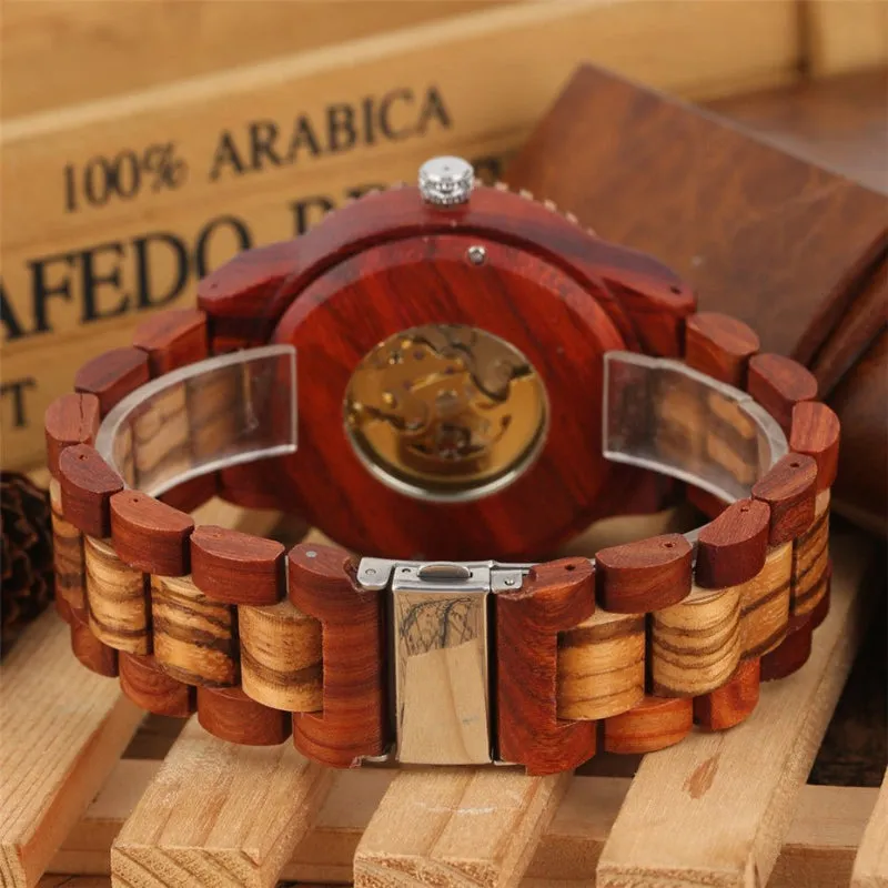 Automatic Mechanical Bamboo Wood Watch For Men