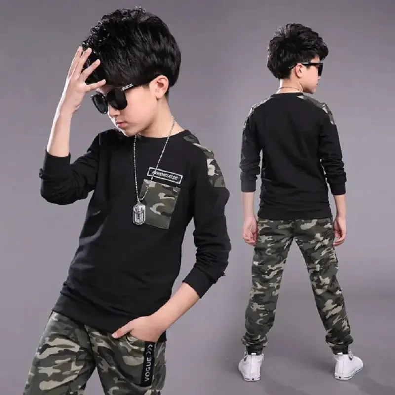 Autumn Boys Camouflage Tracksuits
