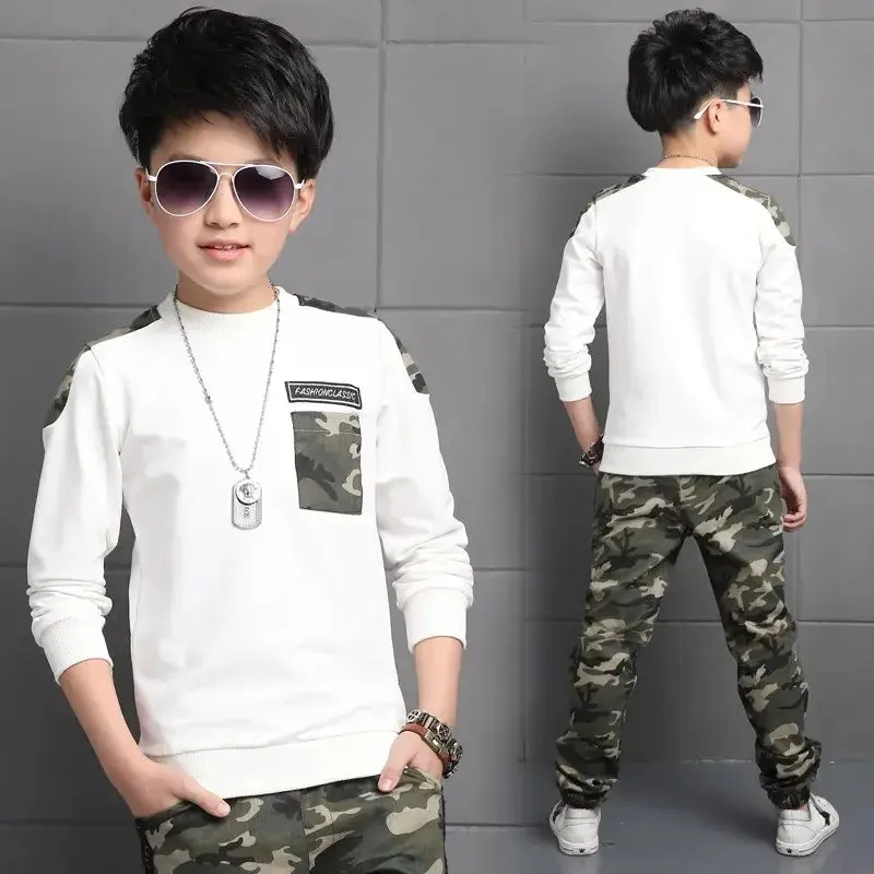 Autumn Boys Camouflage Tracksuits