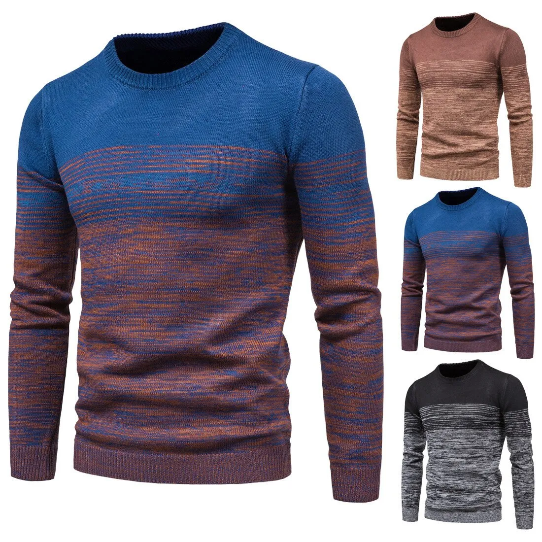 Autumn men's knitwear cross border pullover round neck