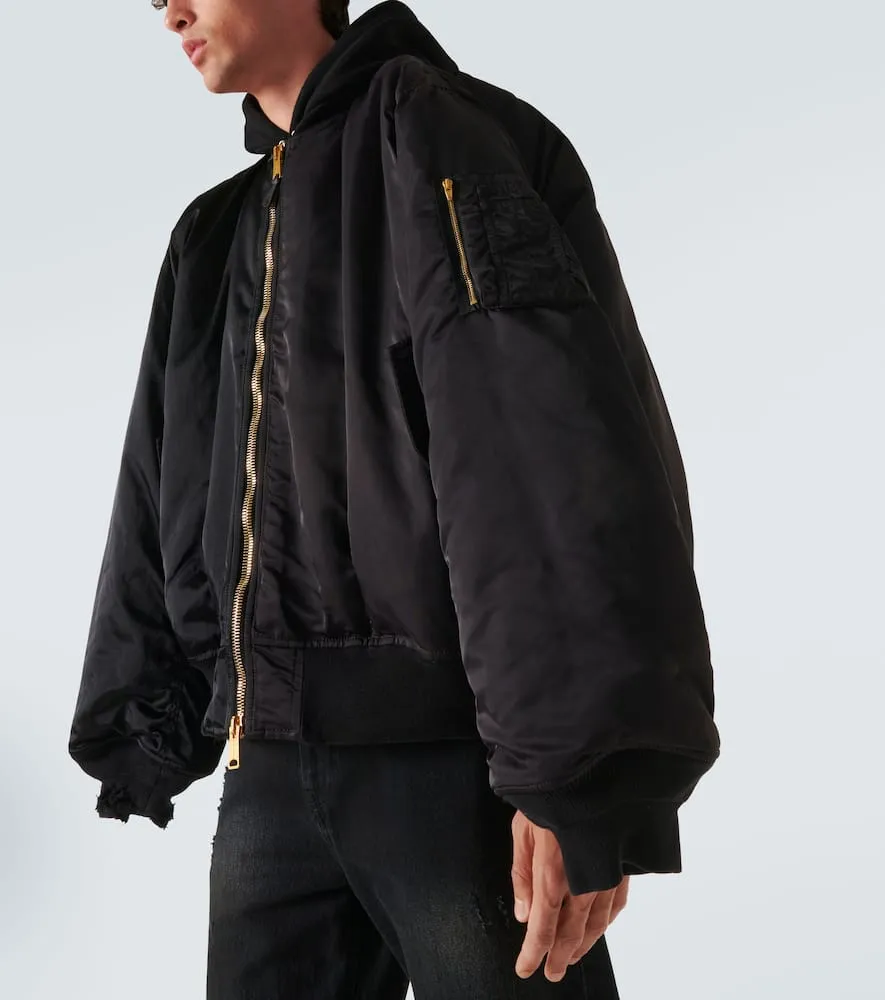 Balenciaga Cotton-trimmed bomber jacket
