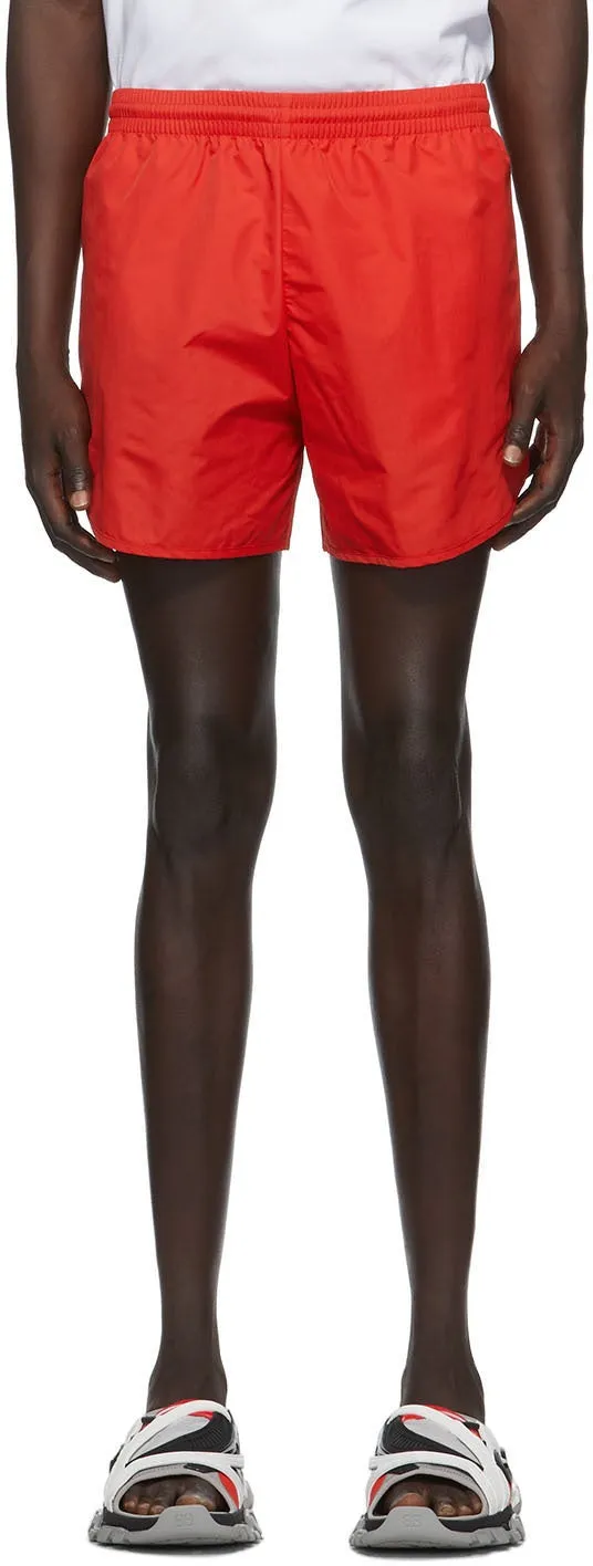 Balenciaga Red Nylon Running Shorts