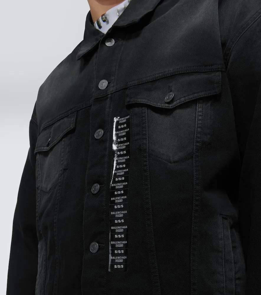Balenciaga Size Sticker oversized denim jacket