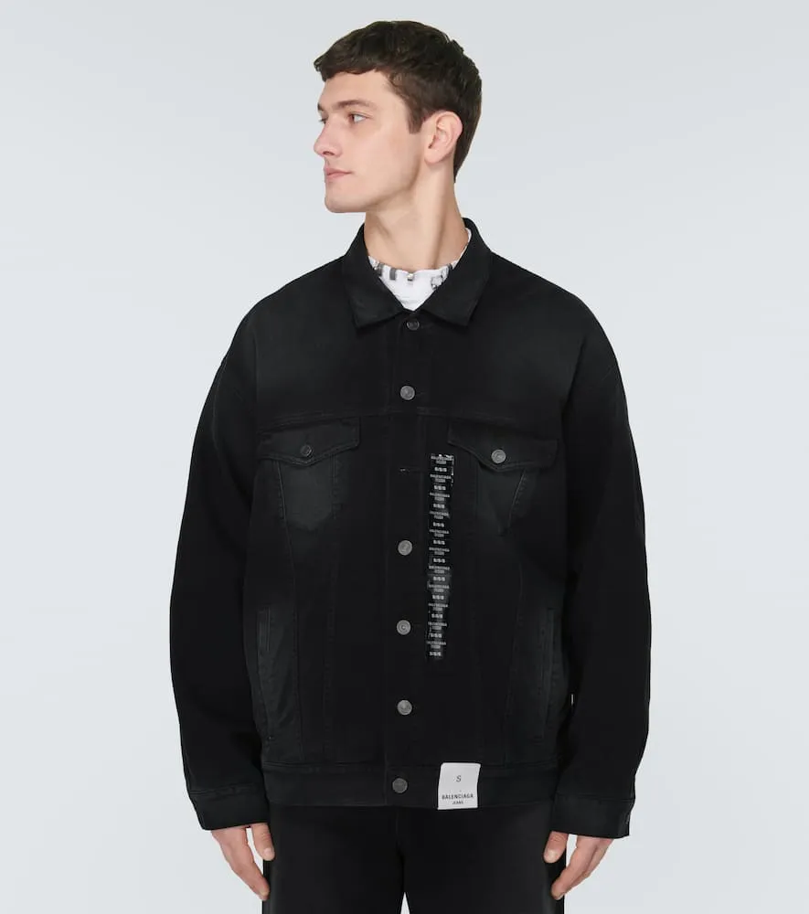 Balenciaga Size Sticker oversized denim jacket