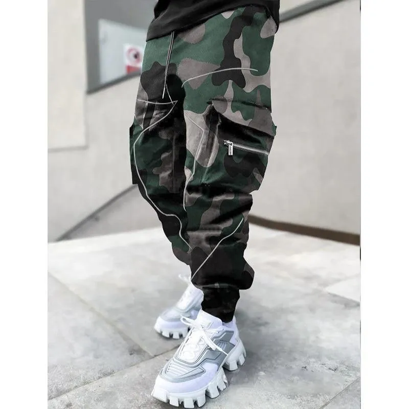 Bandana Printed Men's Streetwear Cargo Sweatpants