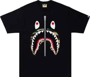 BAPE 1st Camo Shark Tee 'Black/Yellow', black