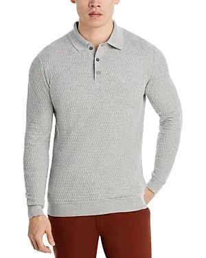 Barbour Men's Thornbury Long Sleeve Knit Polo Shirt Grey Small