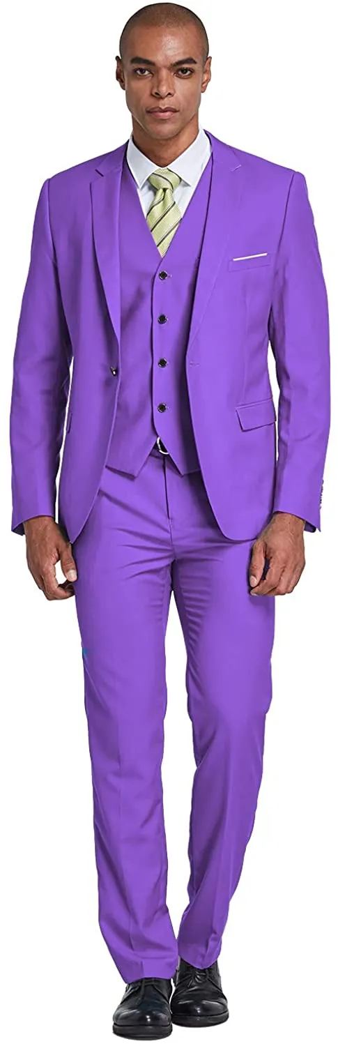 Barcello 3pc Men's White Blazer Tie Pants Suit Set