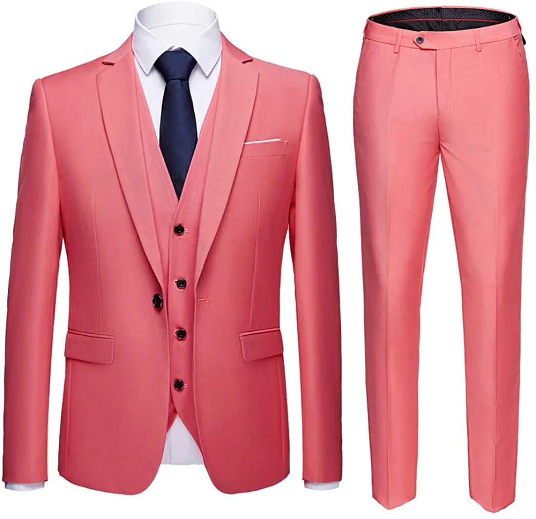 Barcello 3pc Men's White Blazer Tie Pants Suit Set