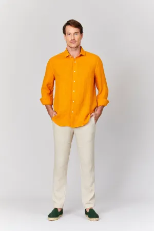 basic linen shirt ocher