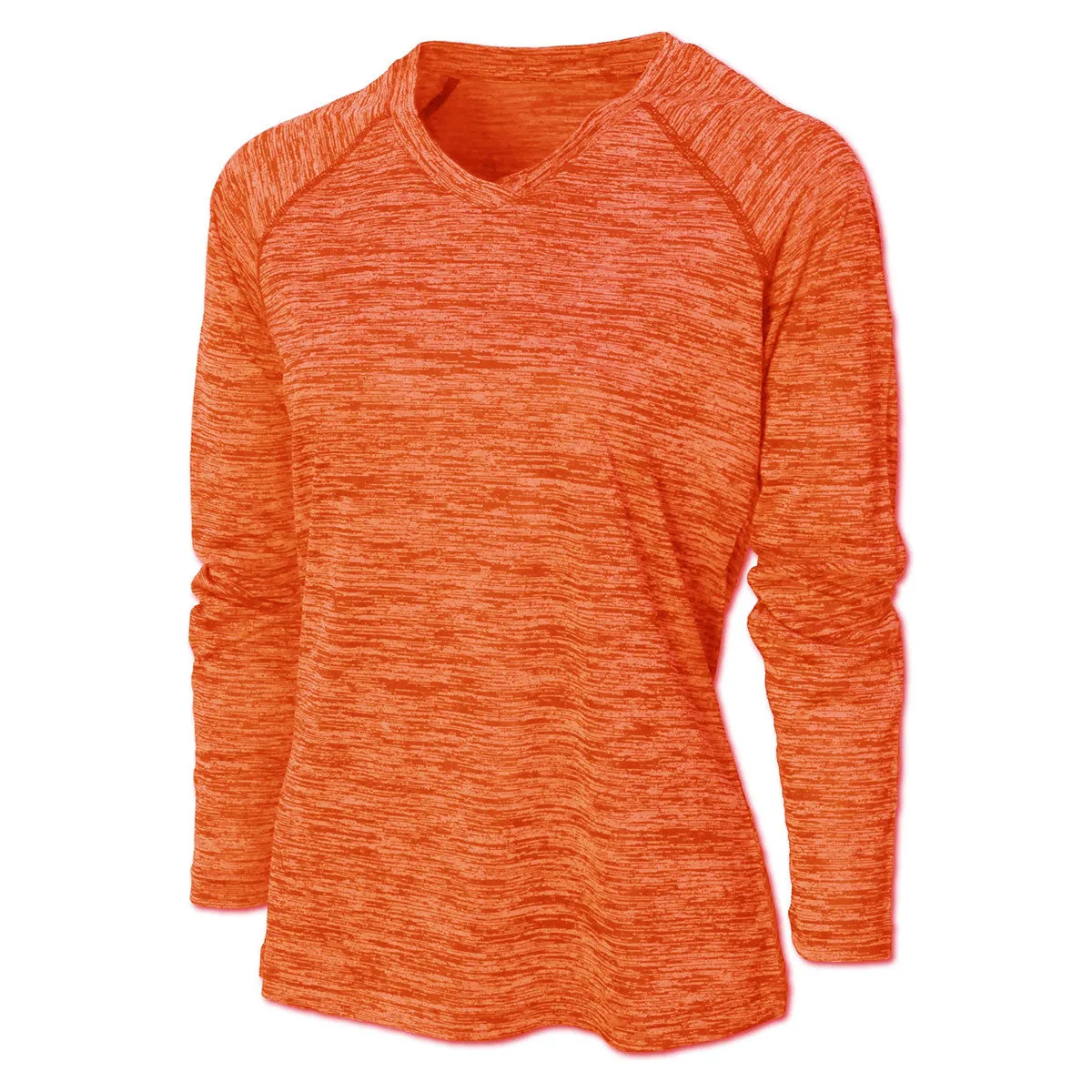 BAW Women's Orange Vintage Heather Dry-Tek Long Sleeve Shirt