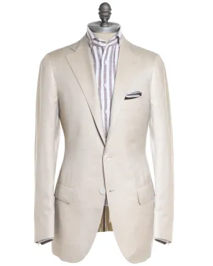 Beige Solid Sportcoat