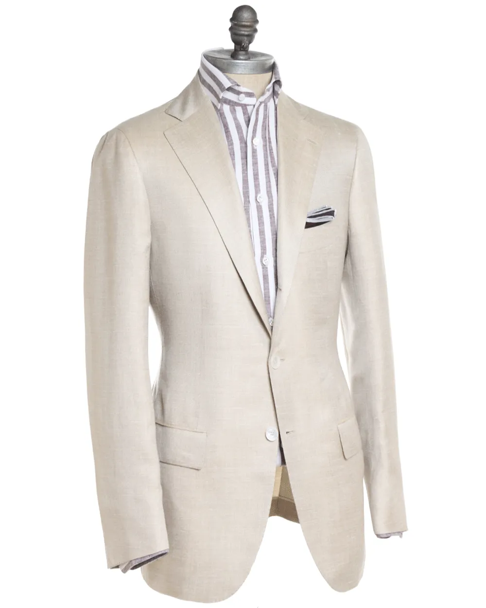 Beige Solid Sportcoat