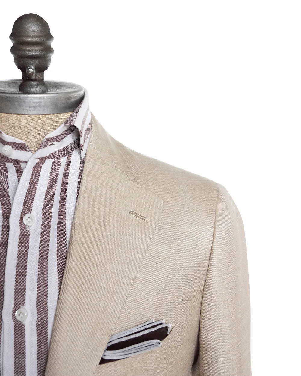 Beige Solid Sportcoat