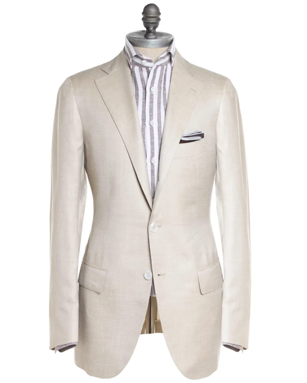 Beige Solid Sportcoat