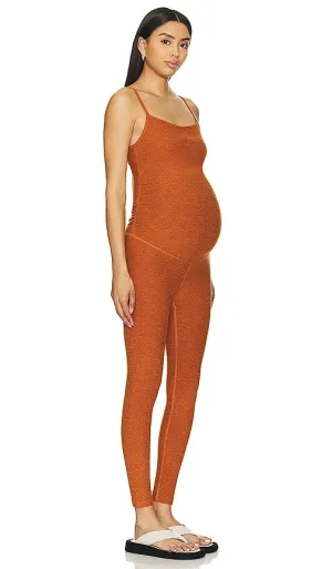 Beyond Yoga Spacedye Uplevel Maternity Jumpsuit in Rust