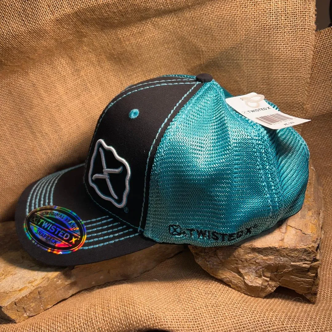 Black & Turquoise Snap Back Ball Cap