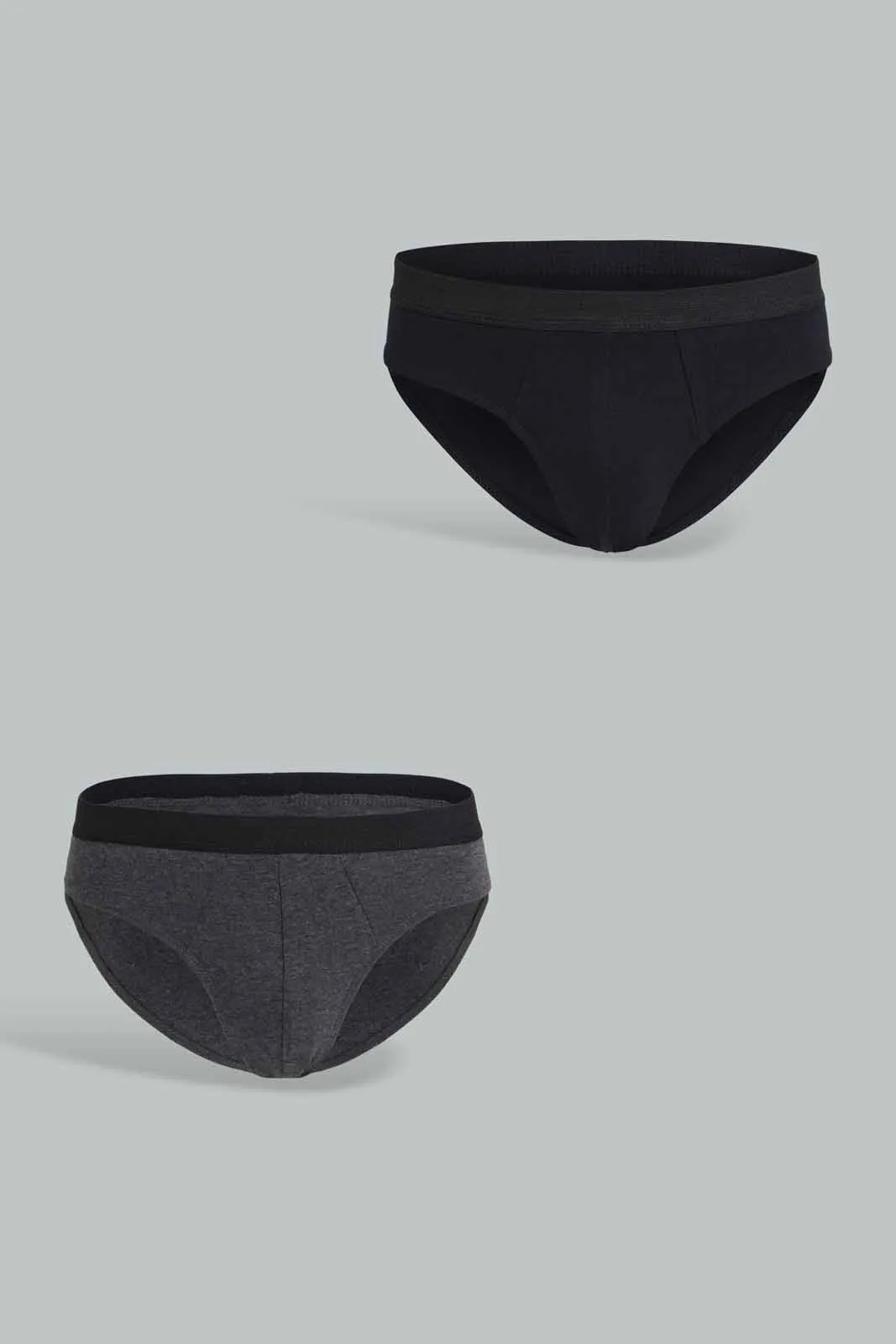 Black And Charcoal Brief For Men (Pack of 2)