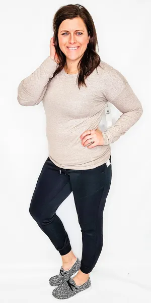Black Cuffed Joggers with Zippered Pockets
