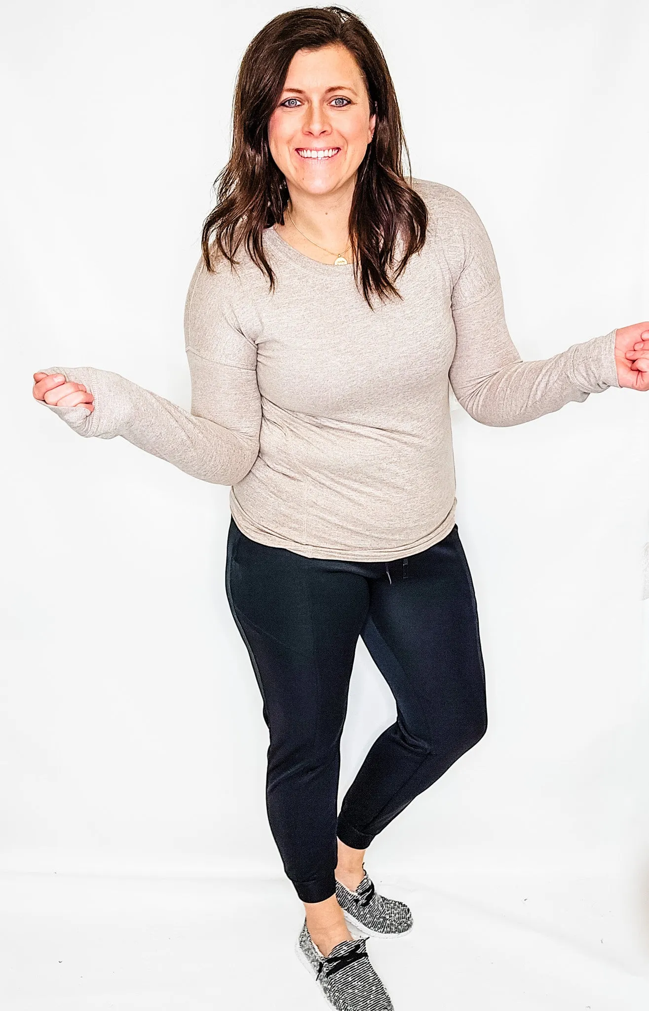 Black Cuffed Joggers with Zippered Pockets