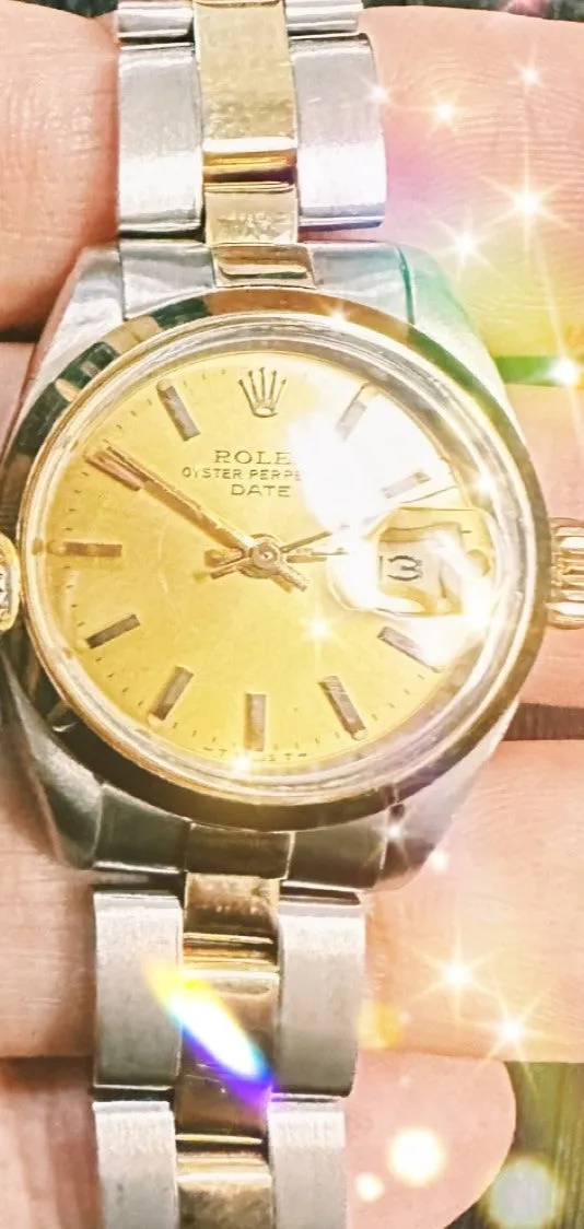 Black Friday Special Pre-Owned Ladies Date 6916 Stainless Steel & Yellow Gold