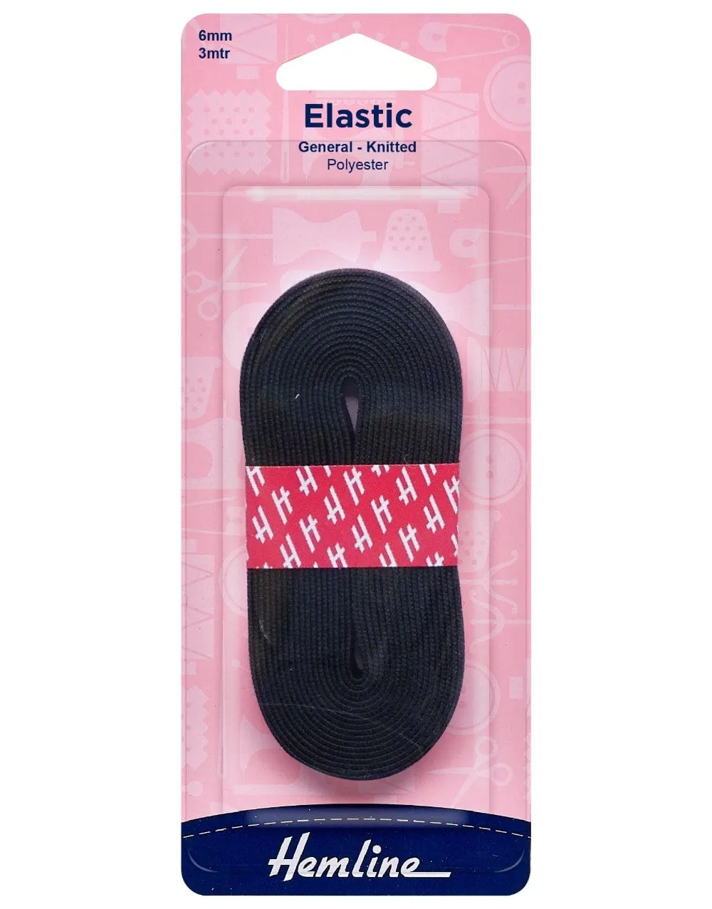 Black Knitted Elastic, 6mm x 3m