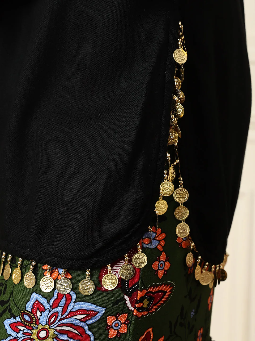 Black Kurti With Printed Sharara Women Indo Western Women Co-Ord Sets