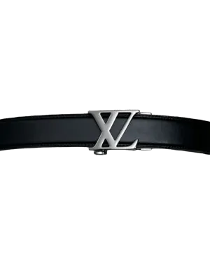 Black Men's Belt Slide Ratchet Genuine Leather Silver Buckle Fashion Style