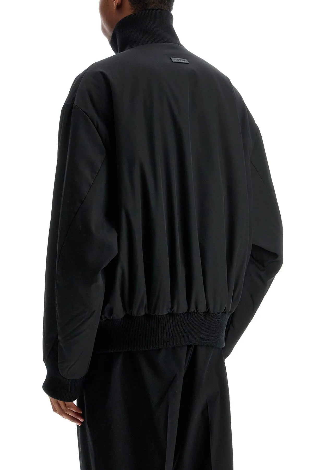 black nylon bomber with high collar FGE230 326NYW BLACK