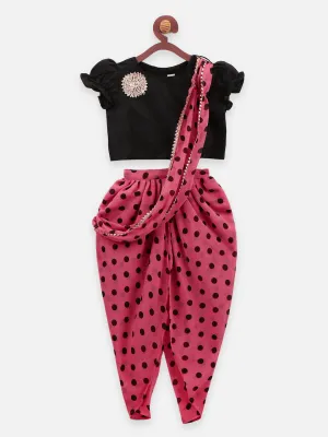 Black polka Dhoti