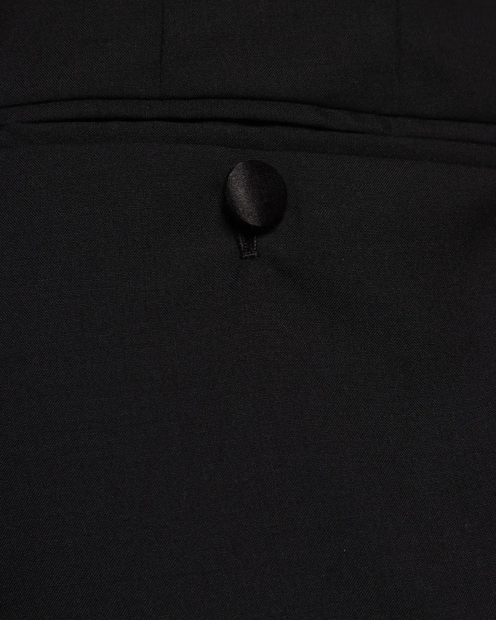 Black Wool Blend Taped Tuxedo Pant