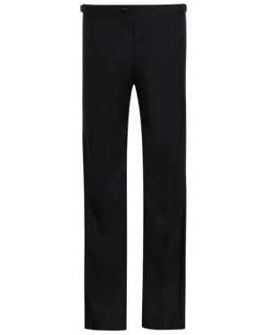 Black Wool Blend Taped Tuxedo Pant