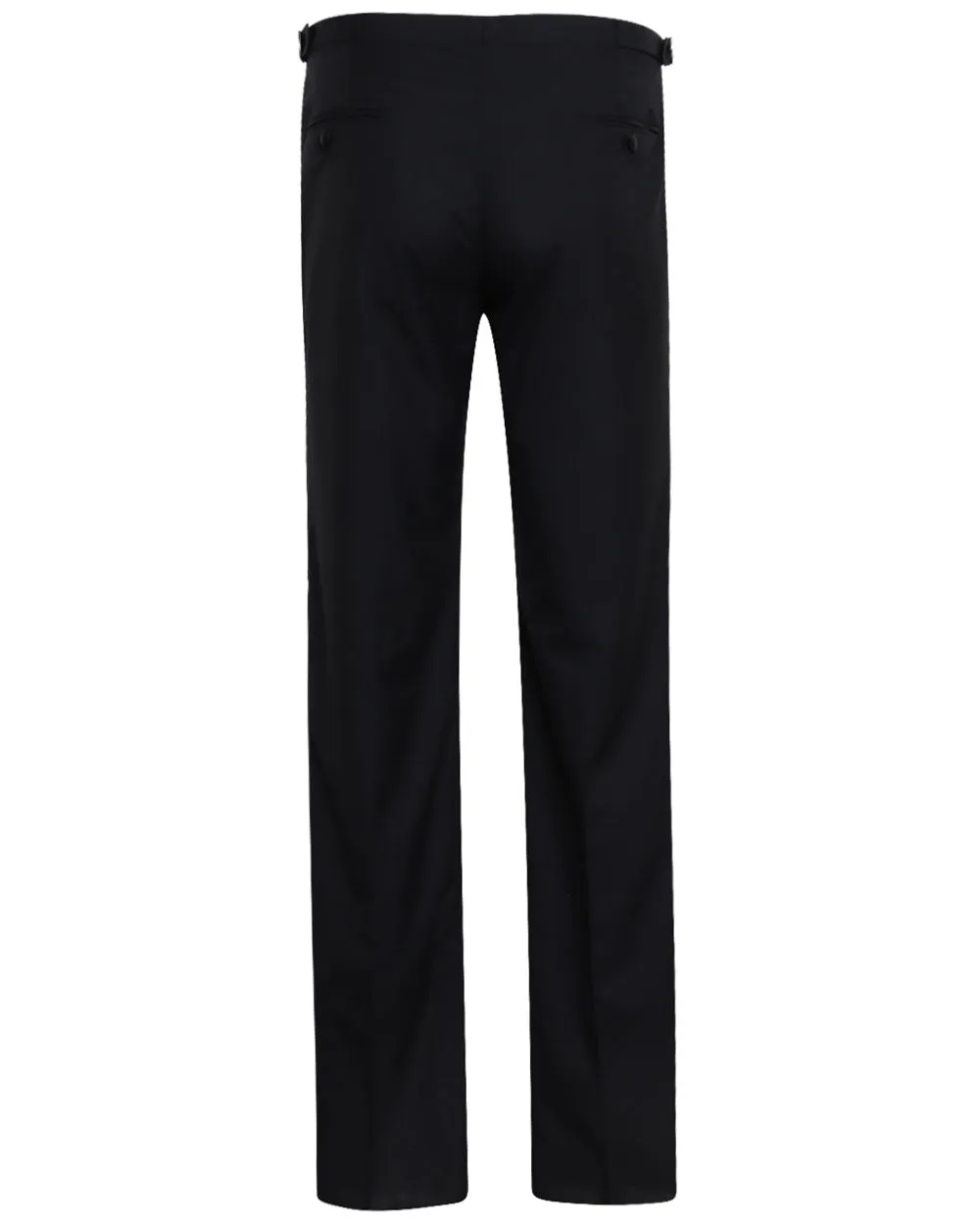 Black Wool Blend Taped Tuxedo Pant