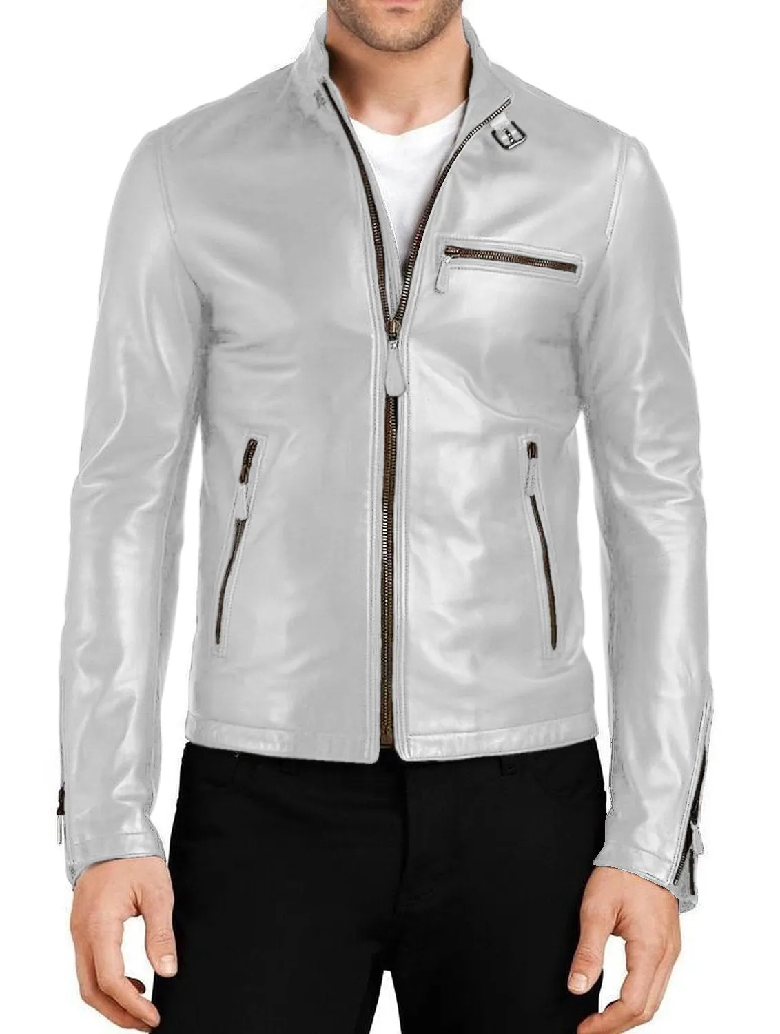 Blazara Maroon Biker Leather Jacket