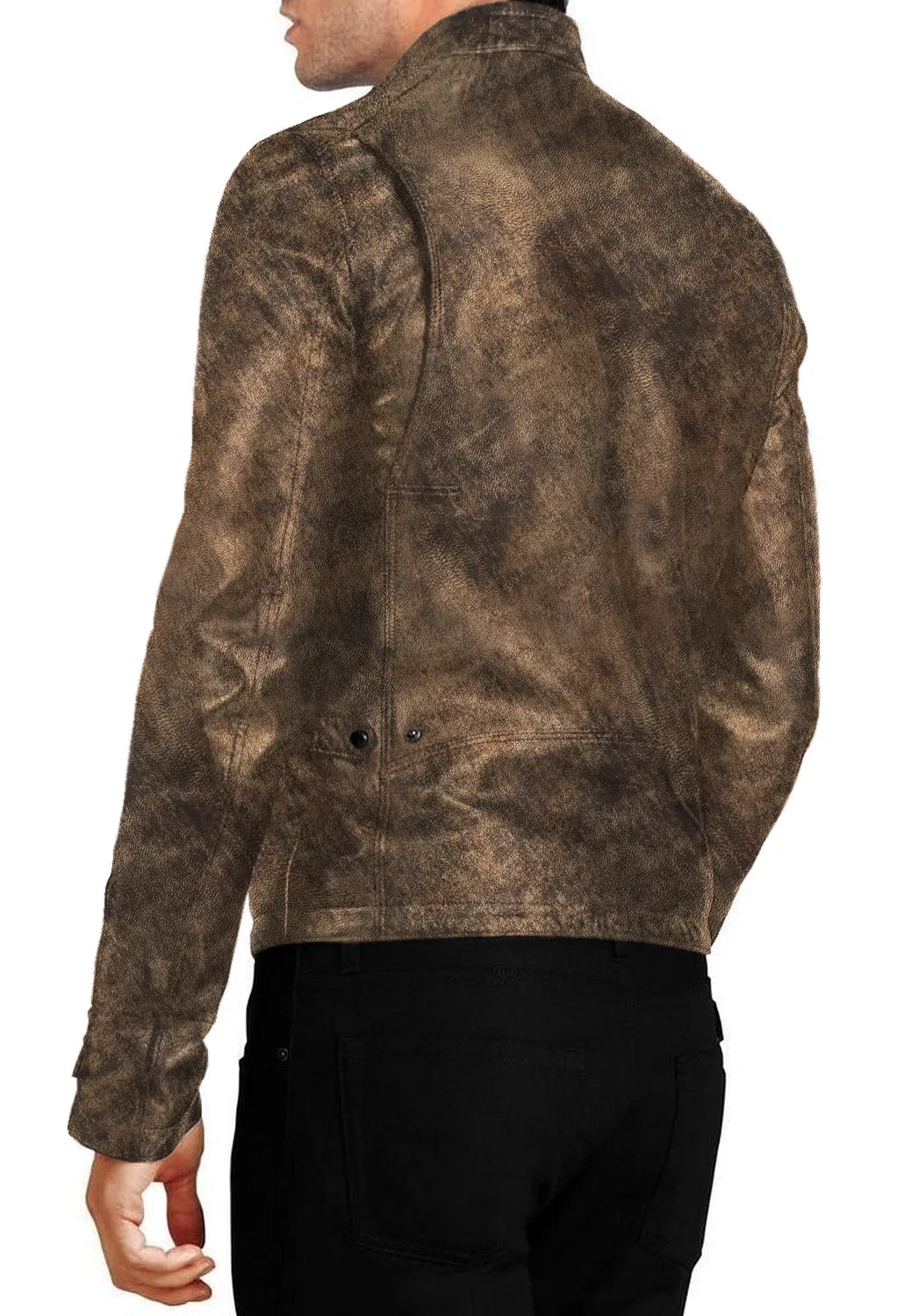 Blazara Maroon Biker Leather Jacket