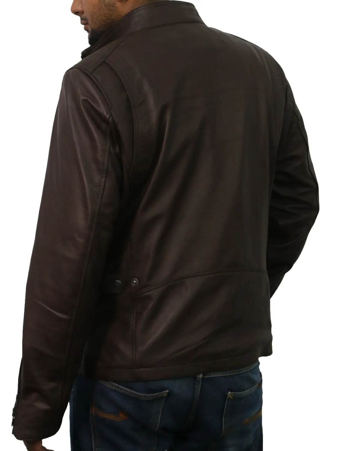 Blazara Maroon Biker Leather Jacket
