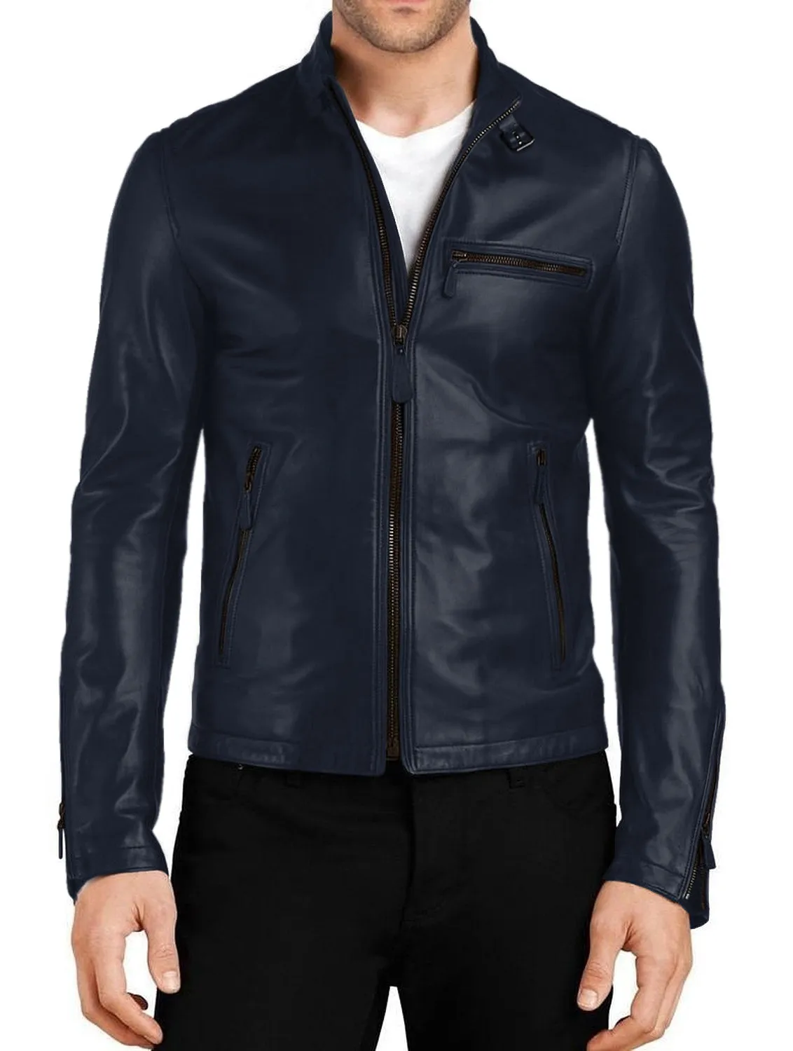 Blazara Maroon Biker Leather Jacket