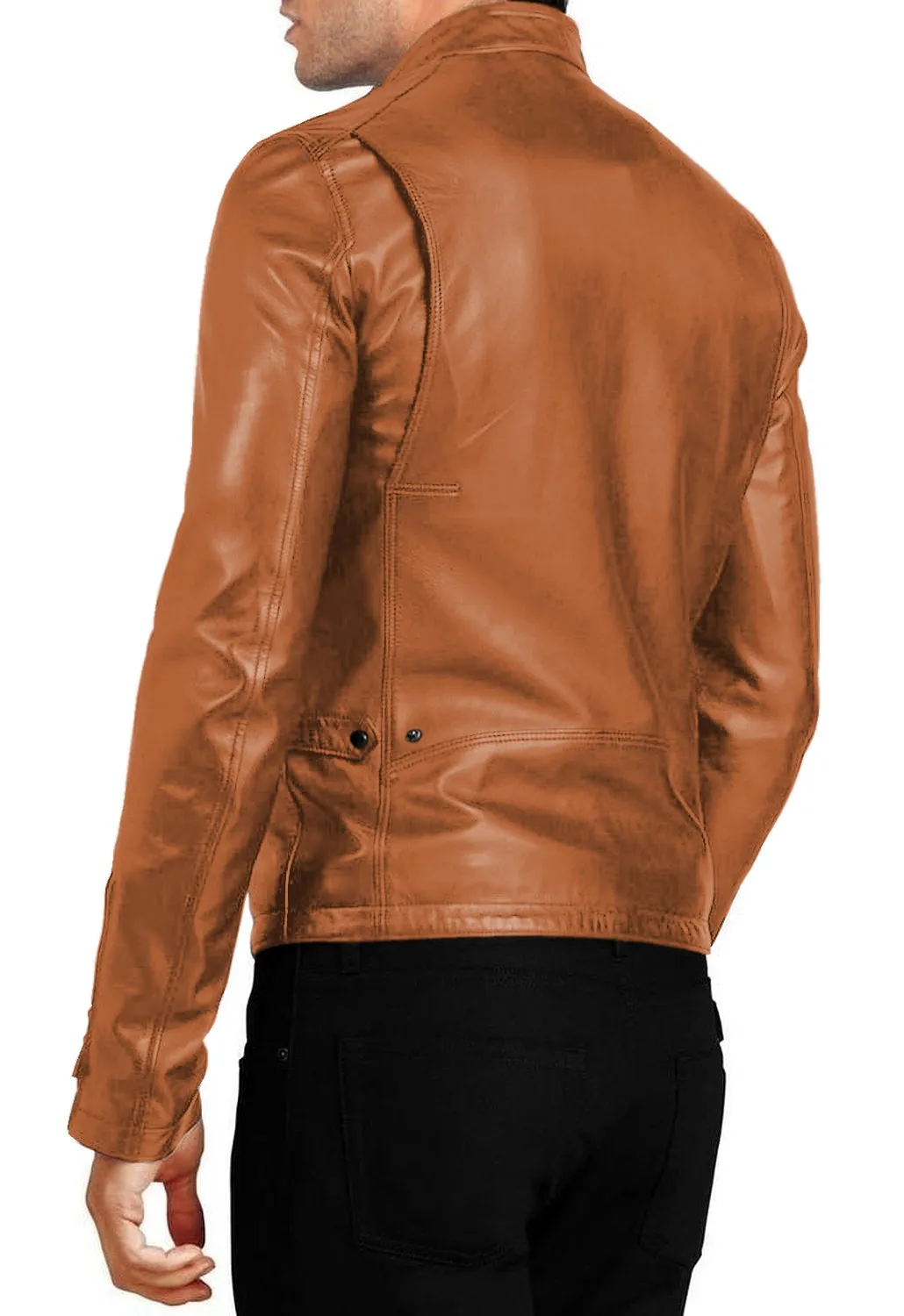 Blazara Maroon Biker Leather Jacket
