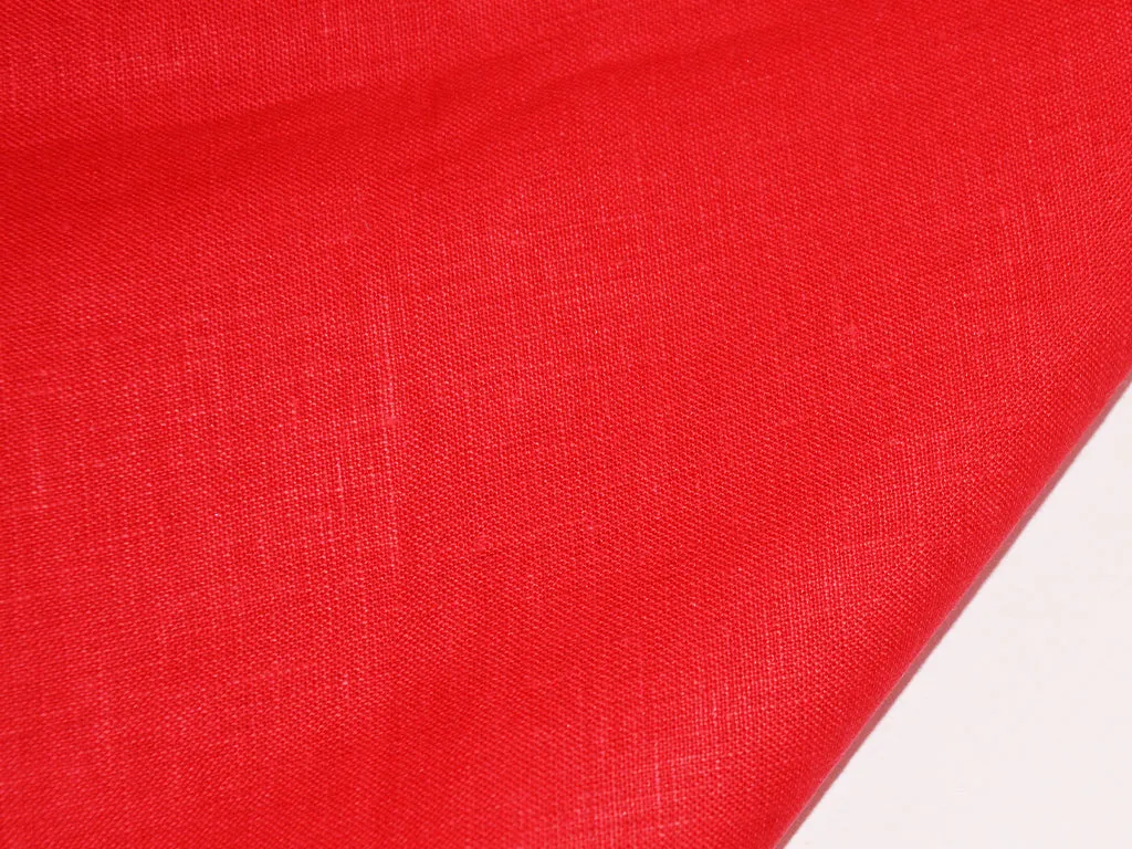 Blood Red Pure Linen Fabric - 60 Lea
