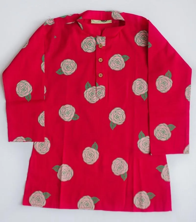 Blooming Red- Boys Ethnic Wear