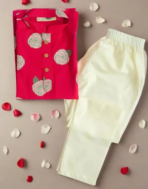 Blooming Red- Boys Ethnic Wear