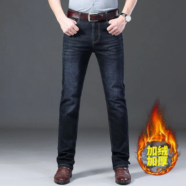 Blue Denim Casual Trousers for Mens