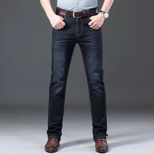 Blue Denim Casual Trousers for Mens