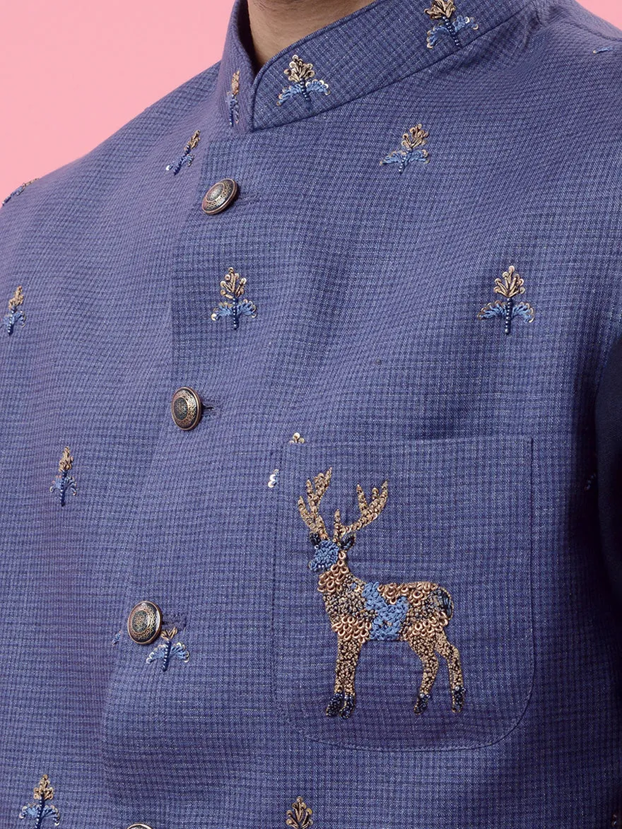 Blue Kurta Set with Koti | TULA