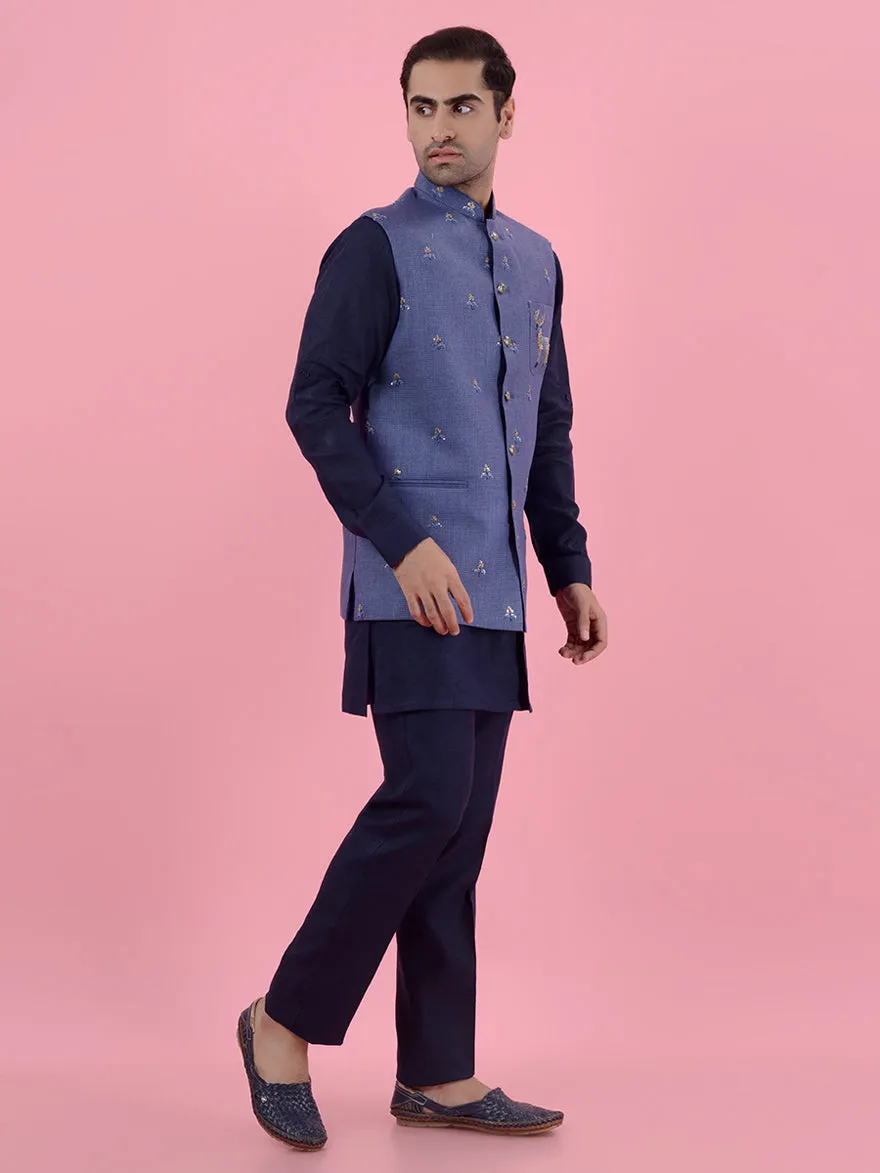 Blue Kurta Set with Koti | TULA