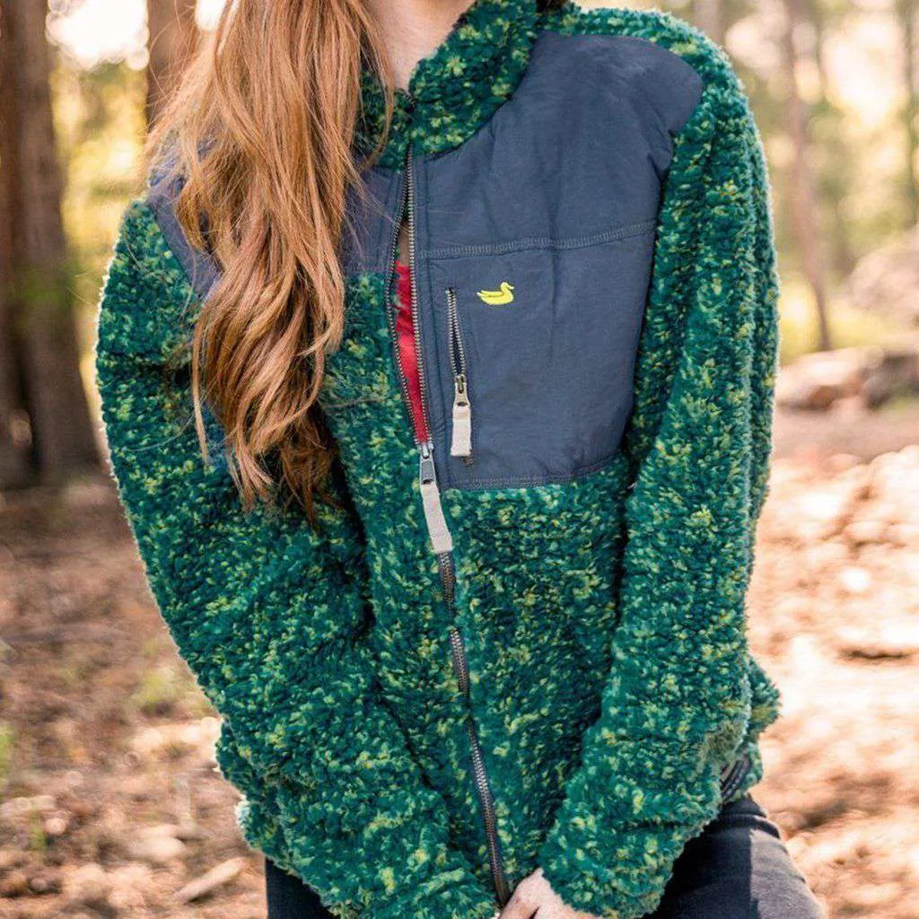 Blue Ridge Sherpa Jacket in Dark Green and Mustard by Southern Marsh